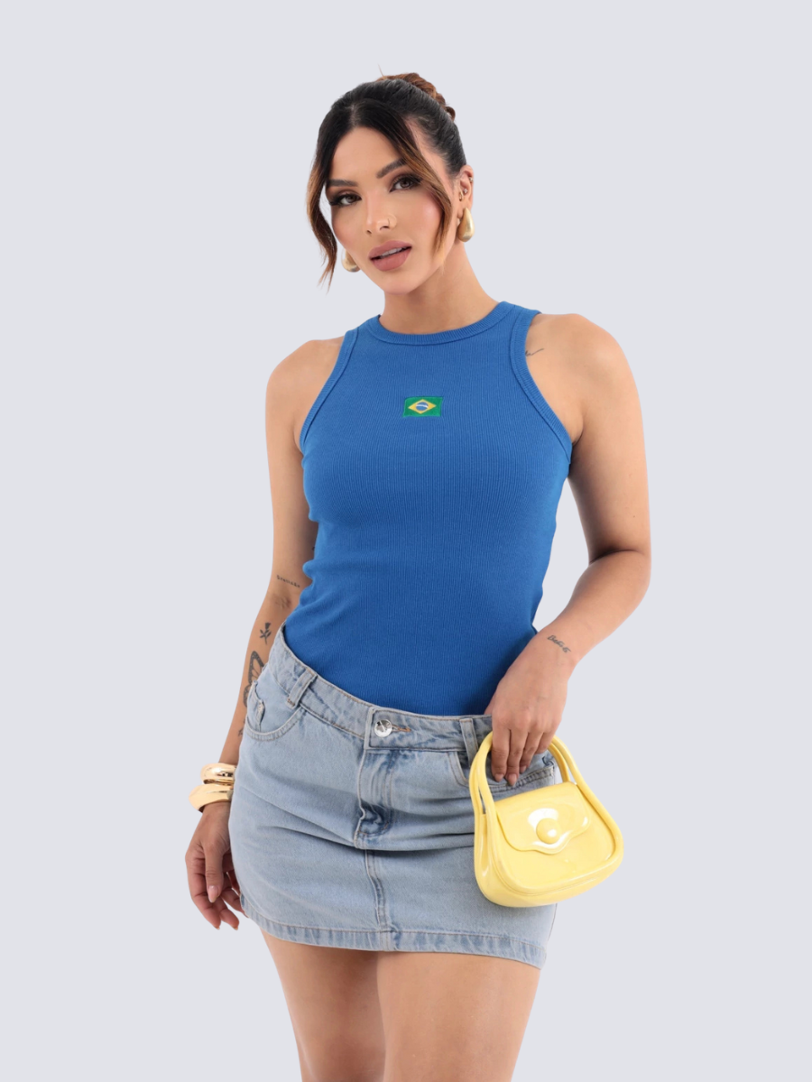 Regata Vai Brasil azul