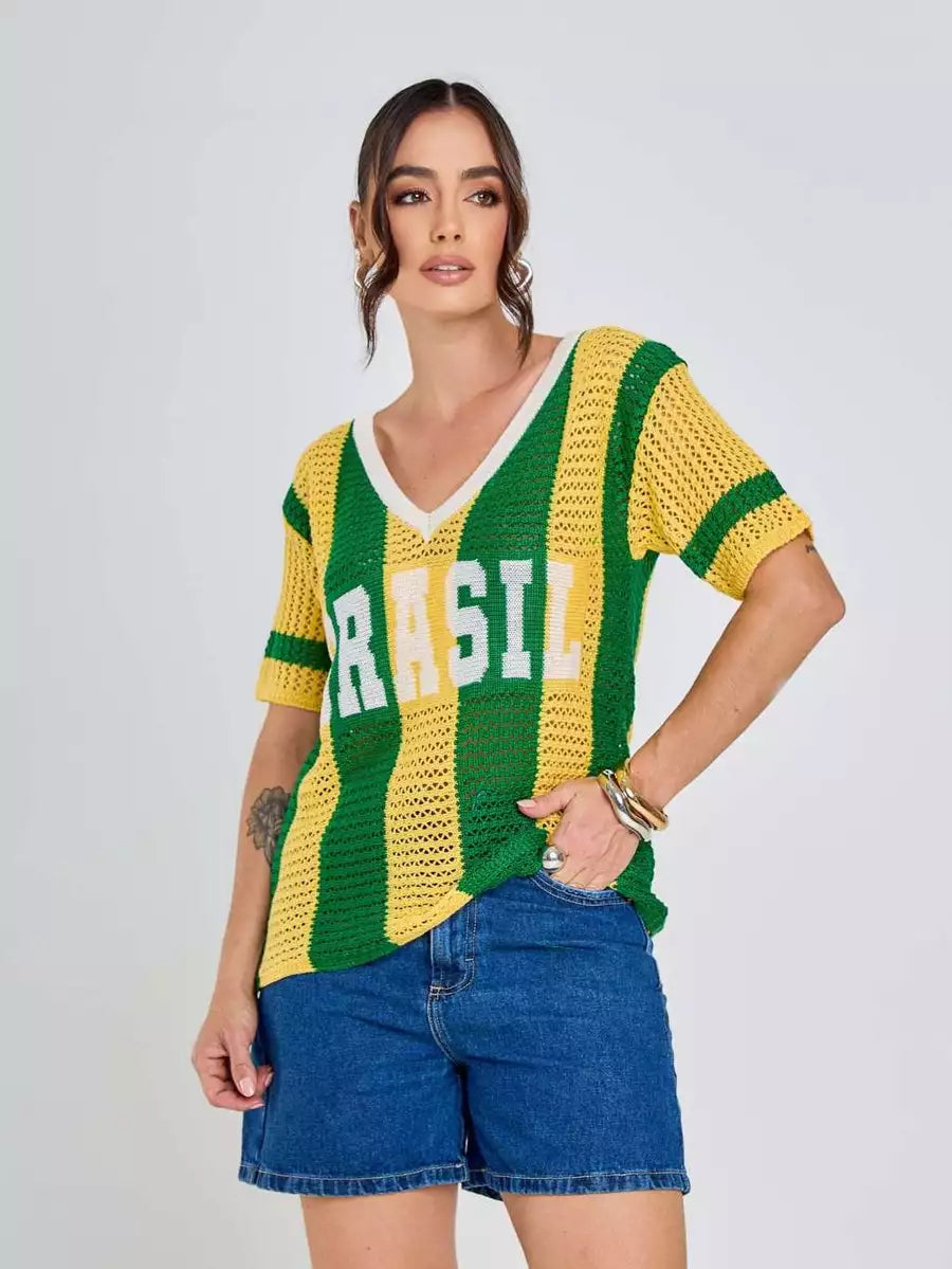 Camisa Vai Brasil Tricot