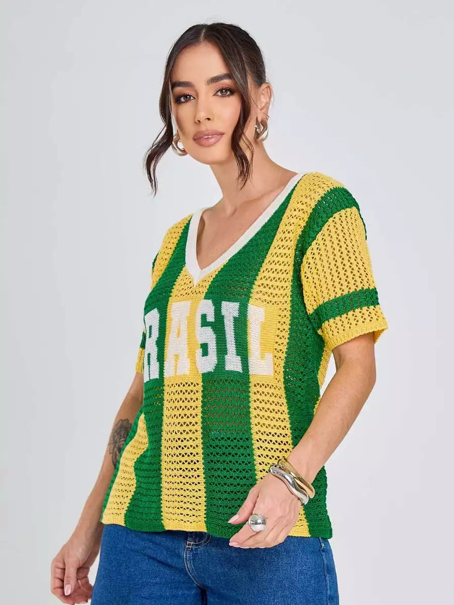 Camisa Vai Brasil Tricot