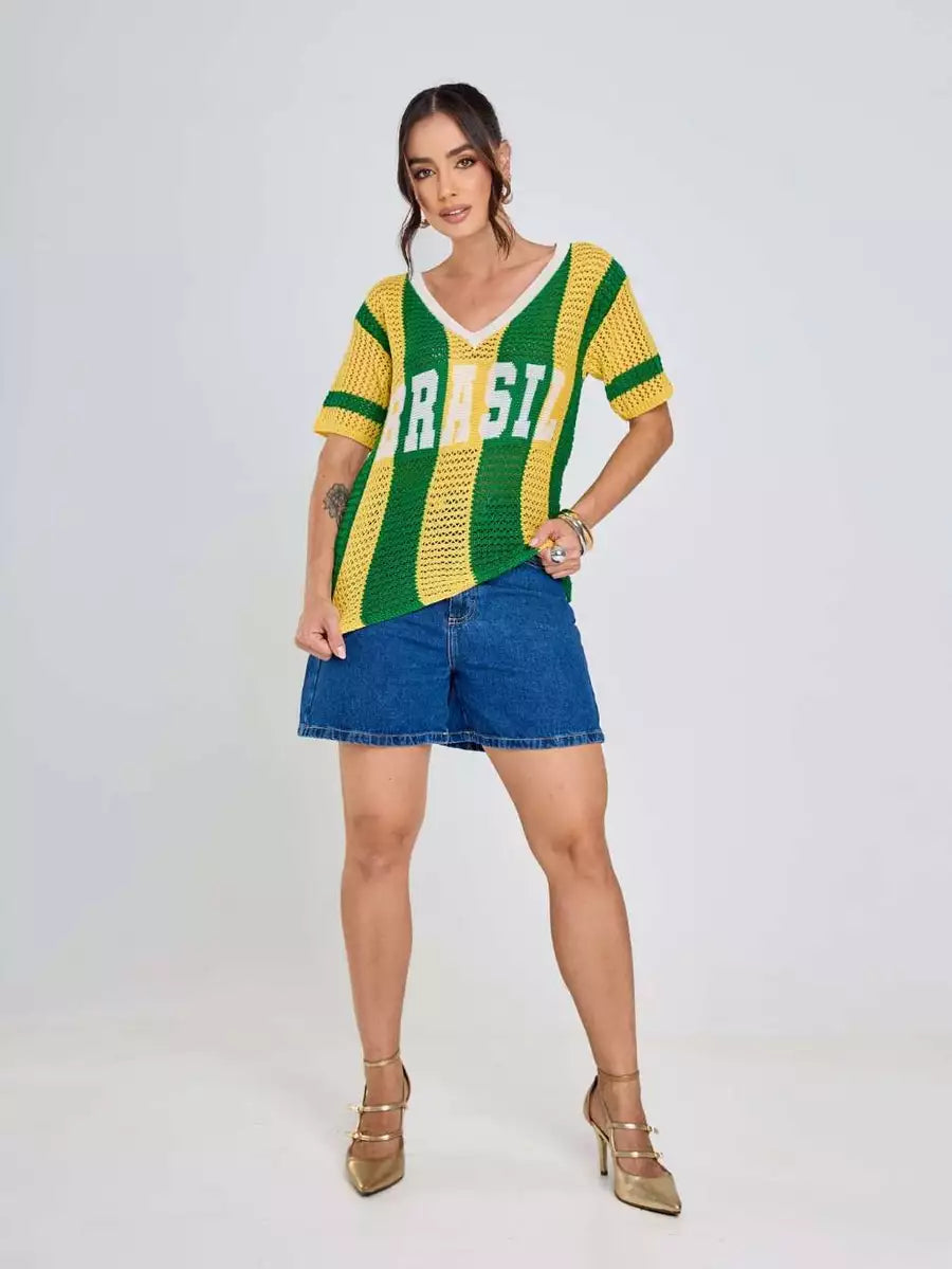 Camisa Vai Brasil Tricot