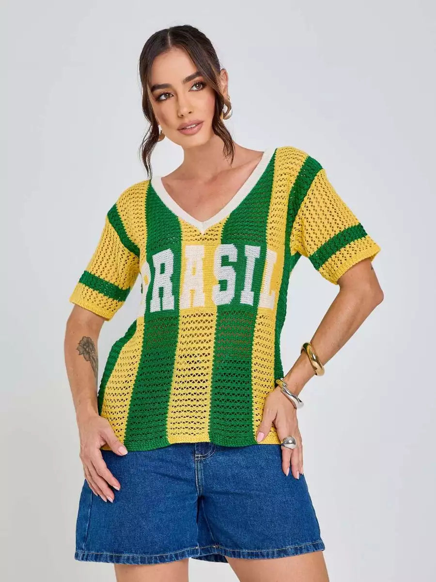 Camisa Vai Brasil Tricot